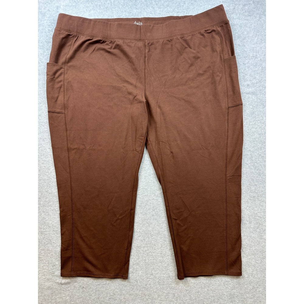Denim & Co Active Duo Stretch Slim Straight Ankle Pants Coffee Brown Petite 4XP